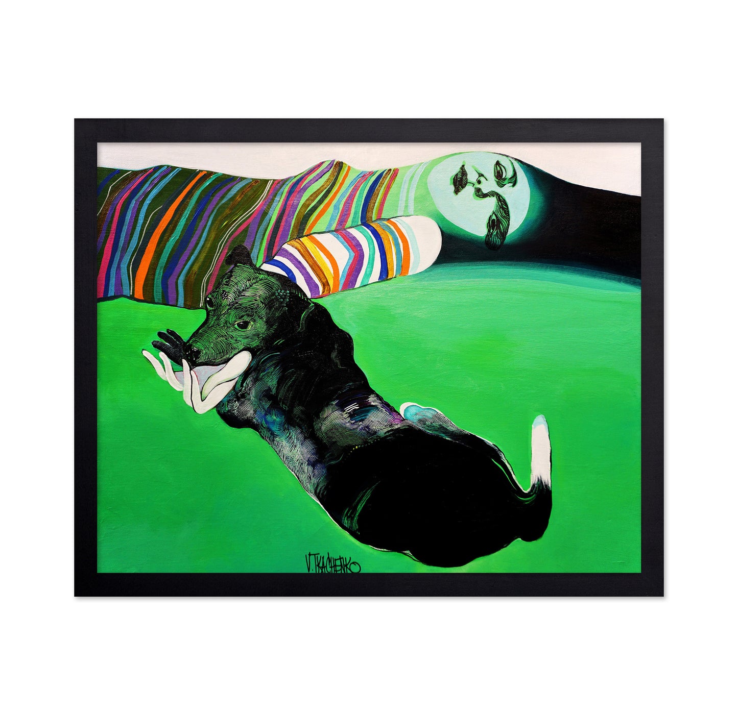 Dog With Abstract Figure