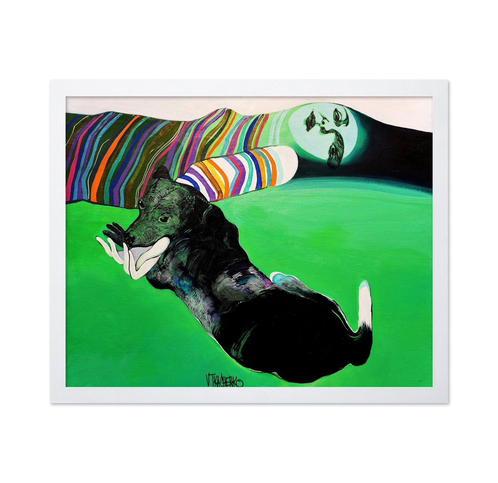 Dog With Abstract Figure