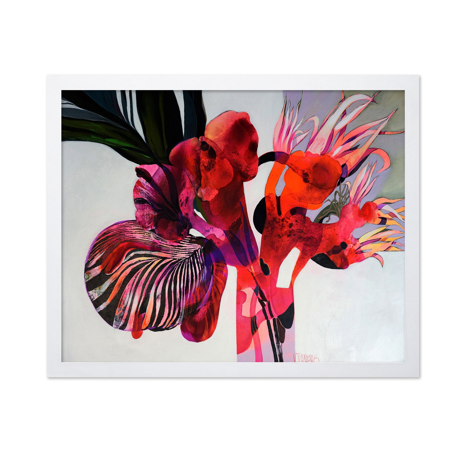 Crimson Bloom Abstract