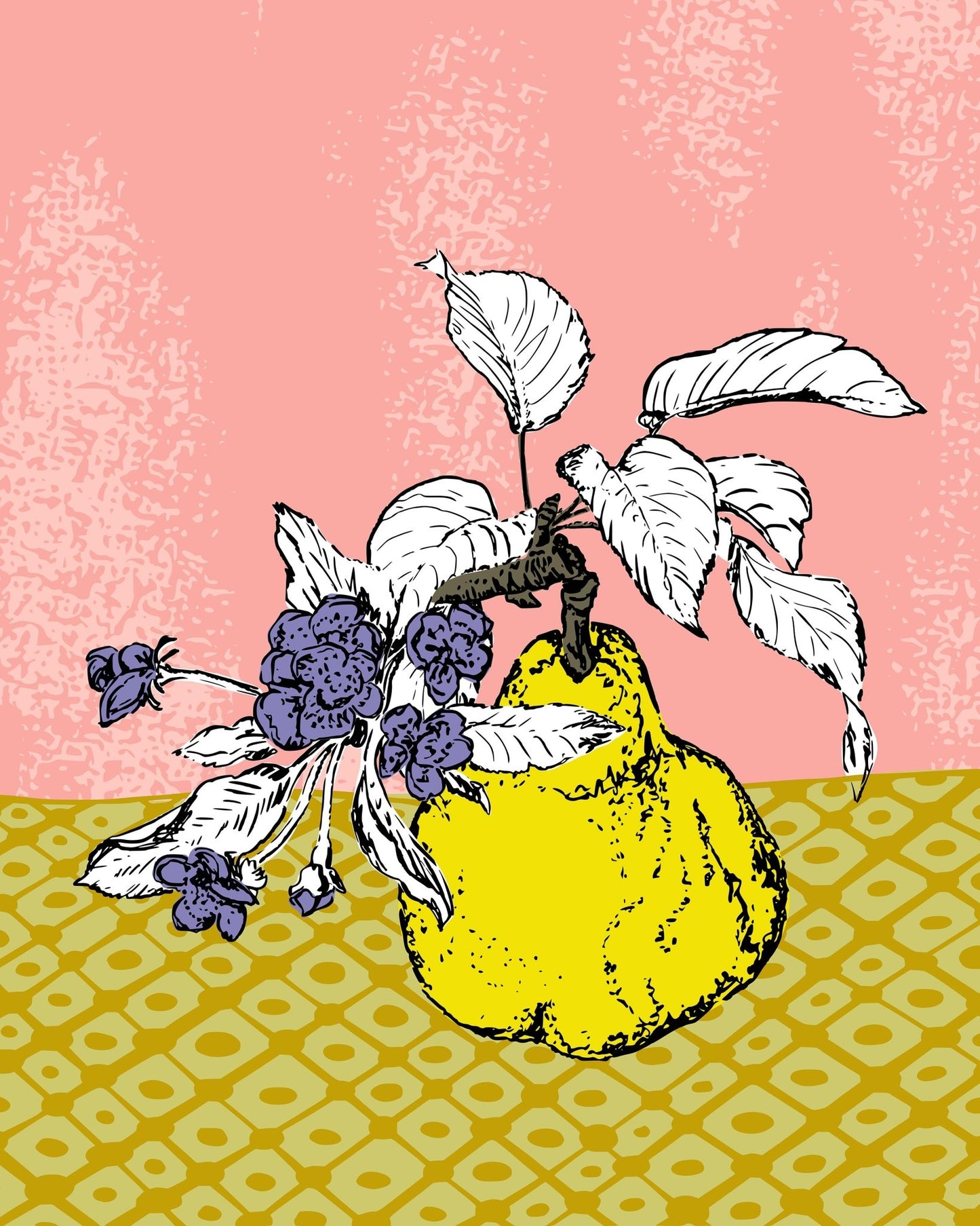 Pastel Pear Botanical Poster