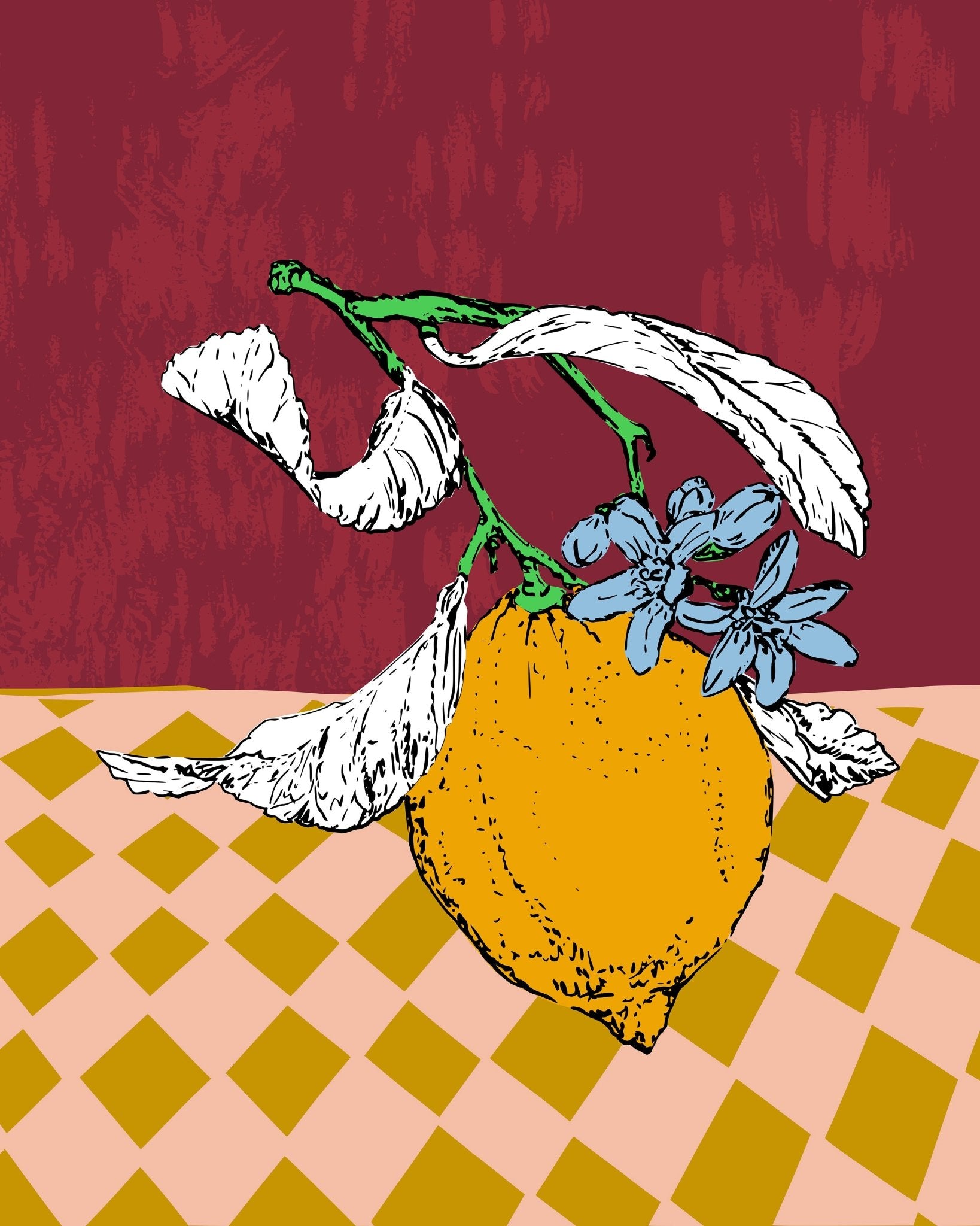Bold Lemon Botanical Poster