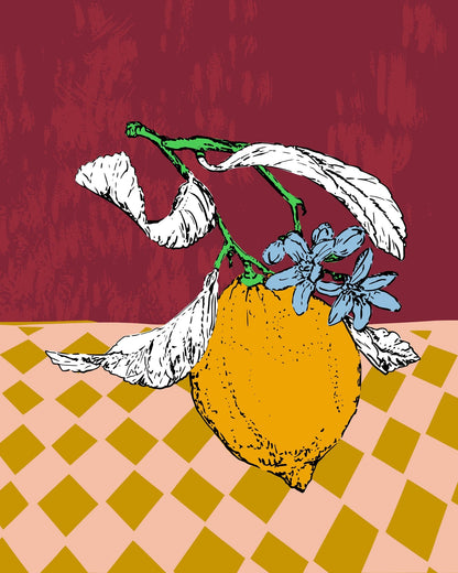 Bold Lemon Botanical Poster
