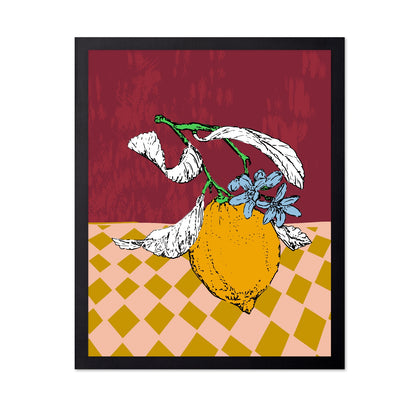 Bold Lemon Botanical Poster