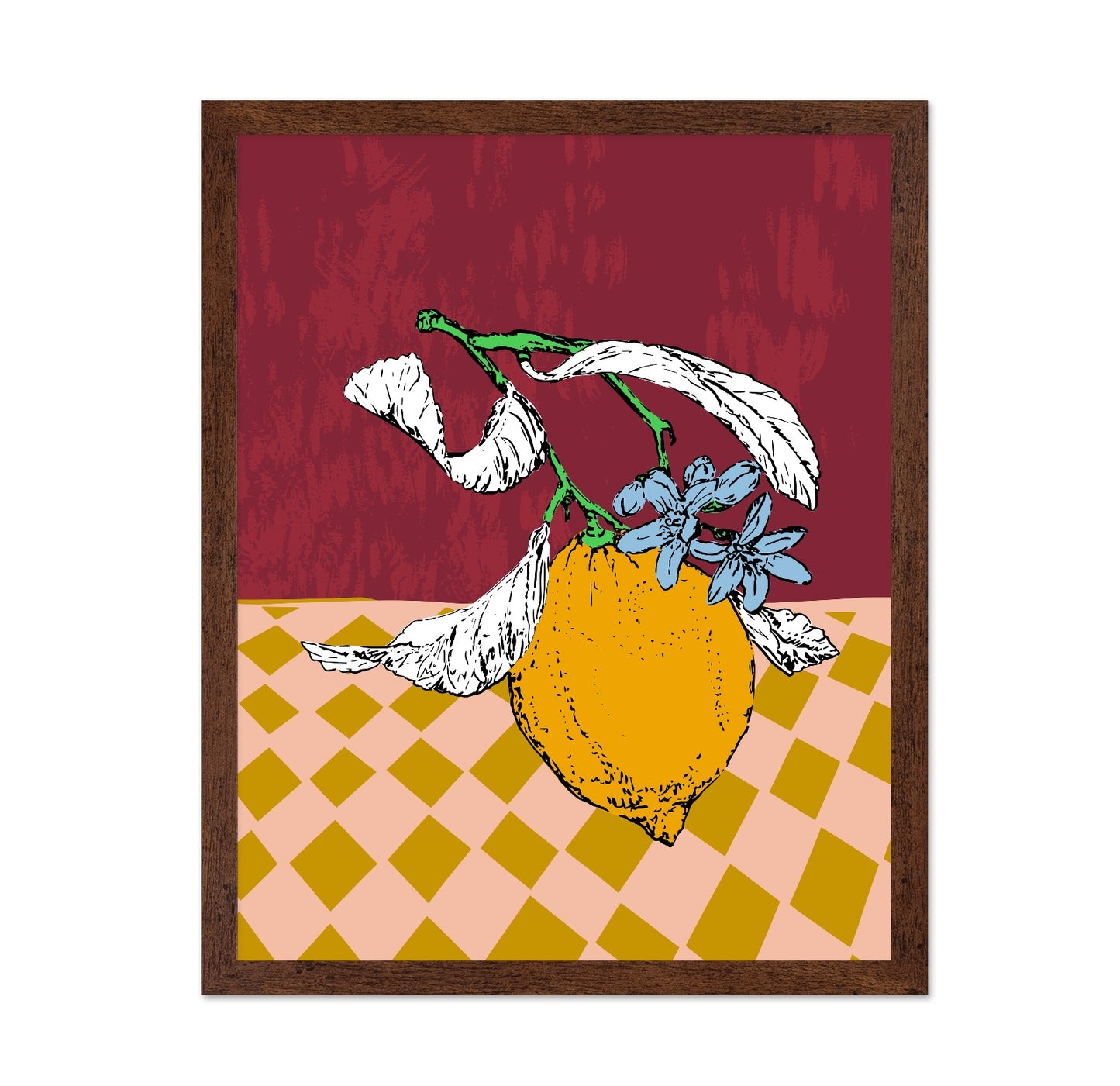 Bold Lemon Botanical Poster