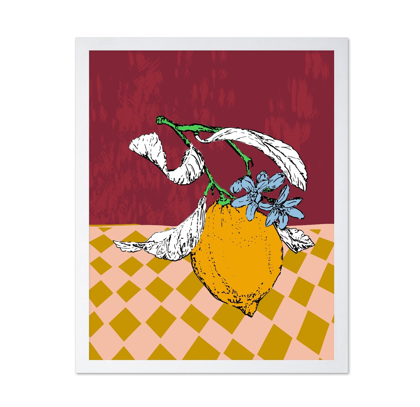 Bold Lemon Botanical Poster