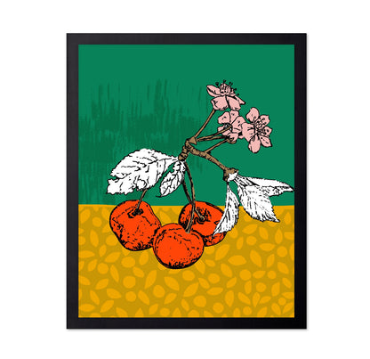 Modern Cherry Botanical Poster