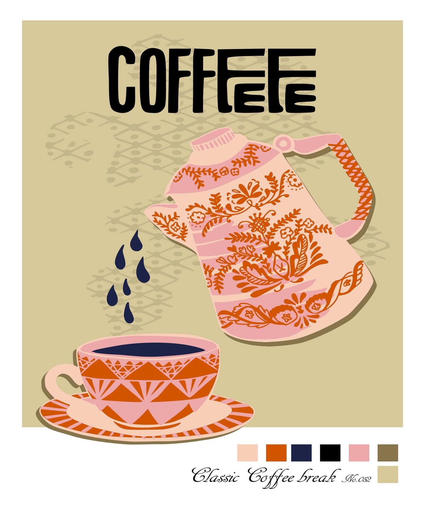Vintage Coffee Pour Poster
