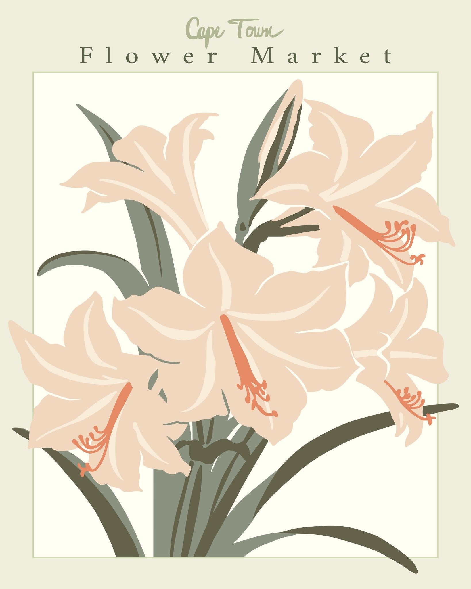 Cape Town Lily Flower Market Poster
