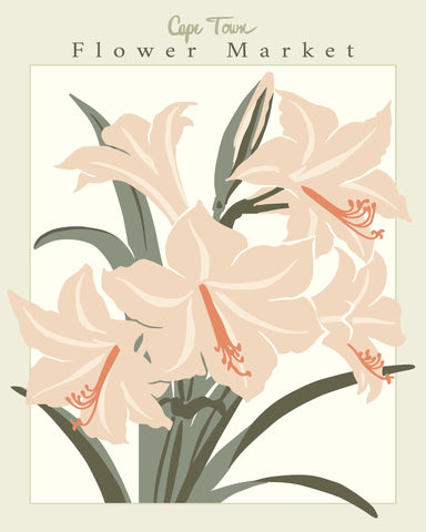 Cape Town Lily Flower Market Poster