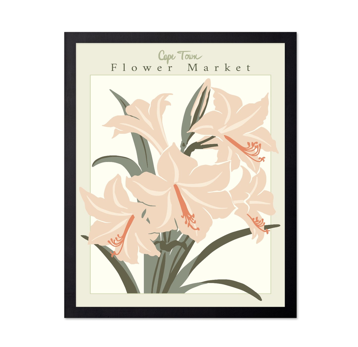 Cape Town Lily Flower Market Poster