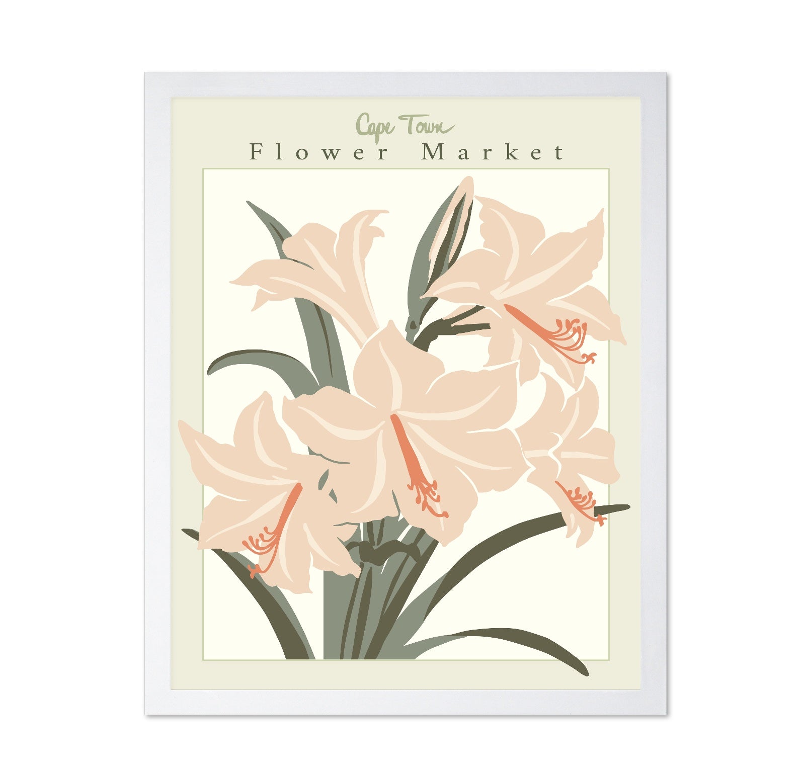 Cape Town Lily Flower Market Poster