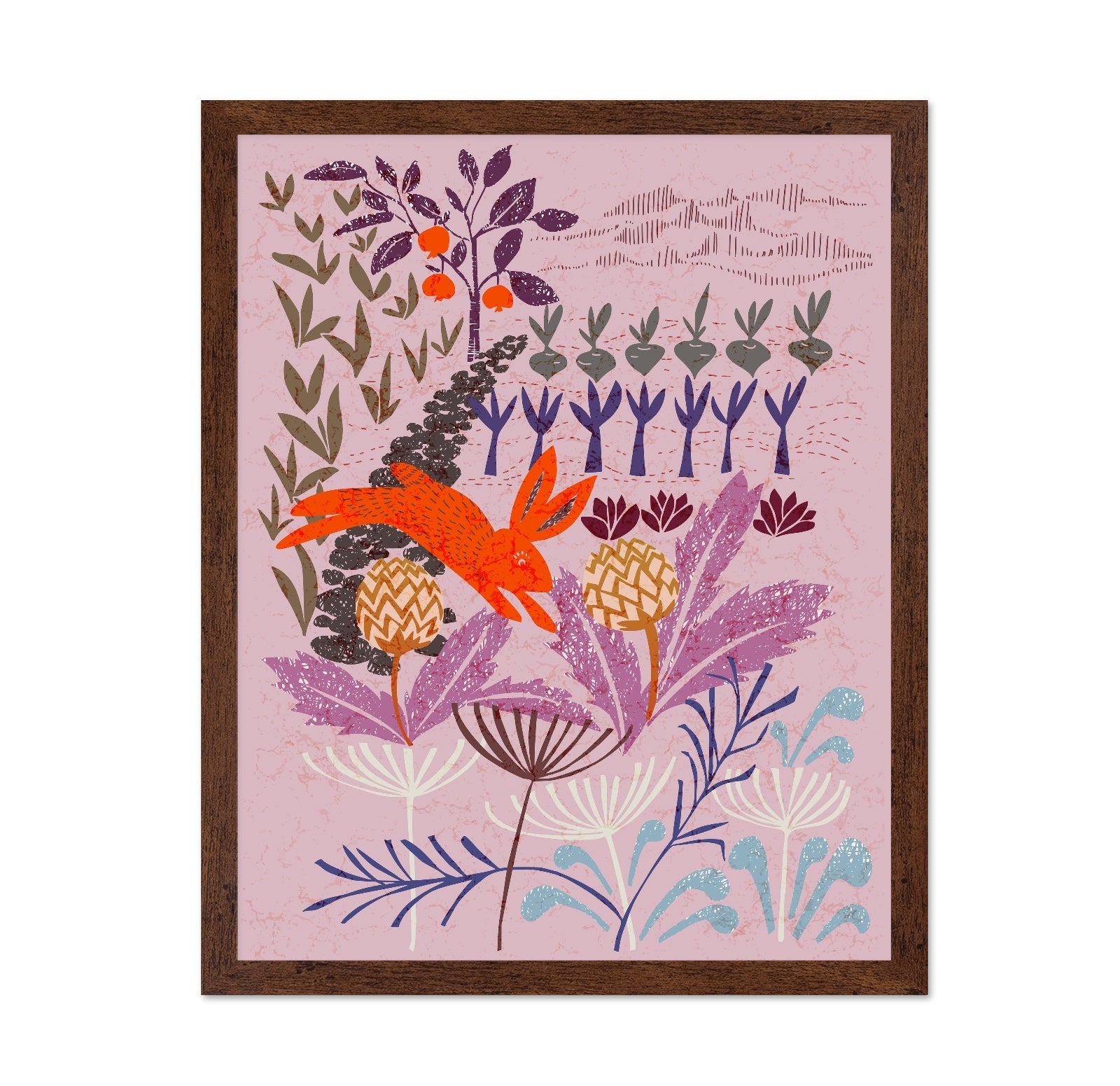 Pastel Garden Rabbit Illustration
