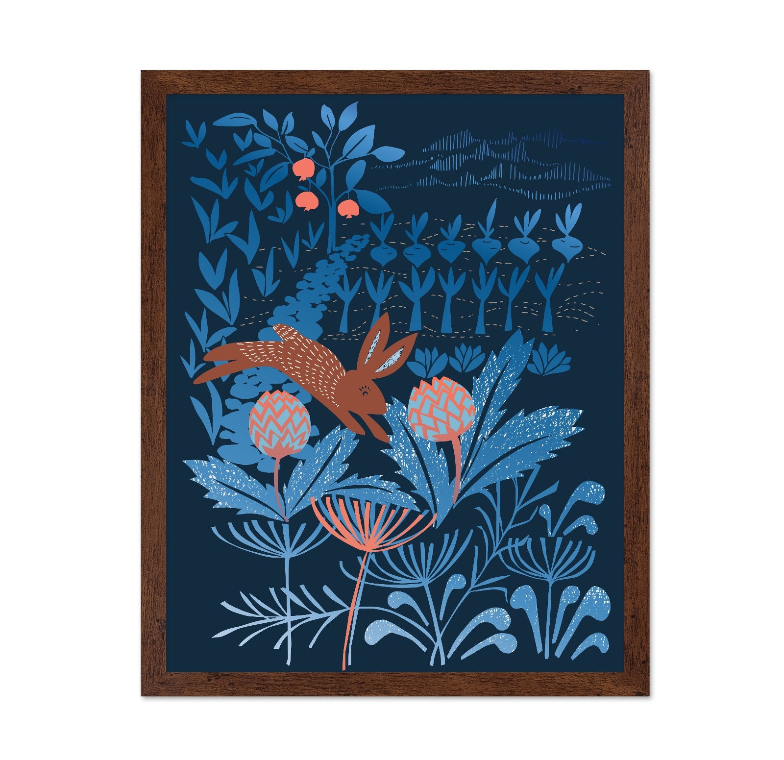 Midnight Garden Rabbit Illustration