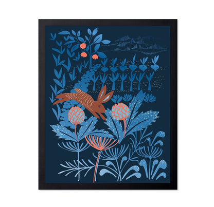 Midnight Garden Rabbit Illustration
