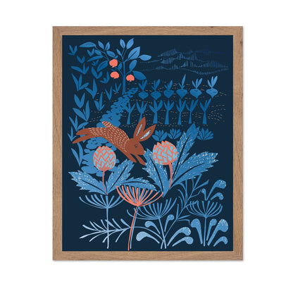 Midnight Garden Rabbit Illustration
