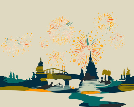Fireworks City Night