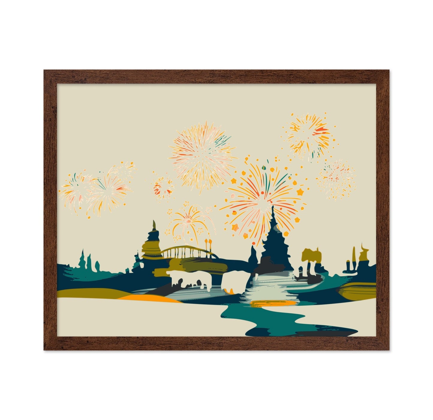 Fireworks City Night