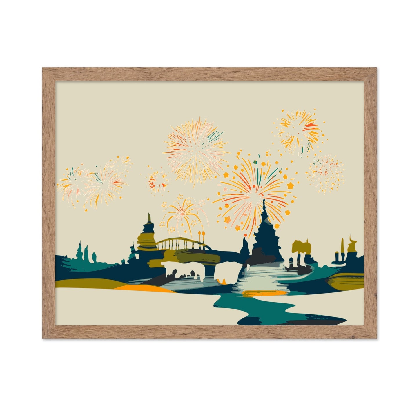 Fireworks City Night