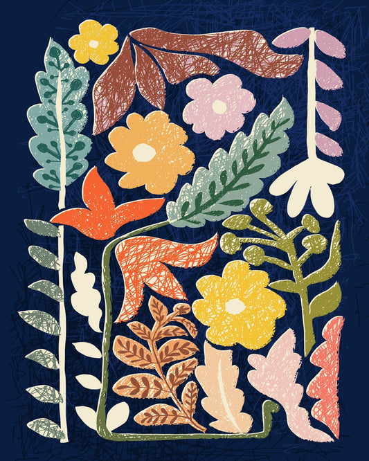 Midnight Garden Folk Illustration