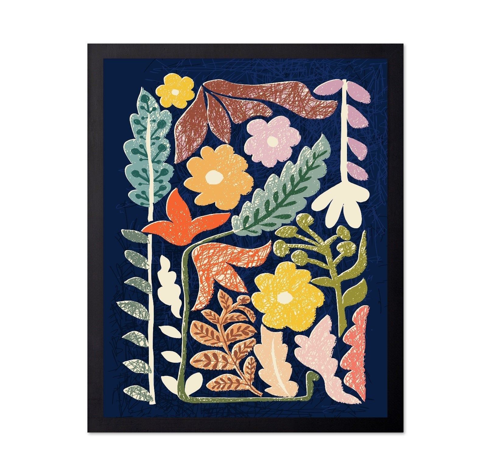 Midnight Garden Folk Illustration
