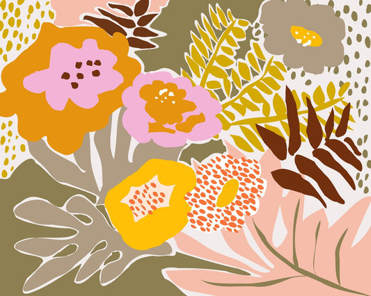 Bold Botanical Floral Collage