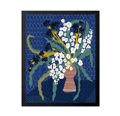 Bold Indigo Floral Vase