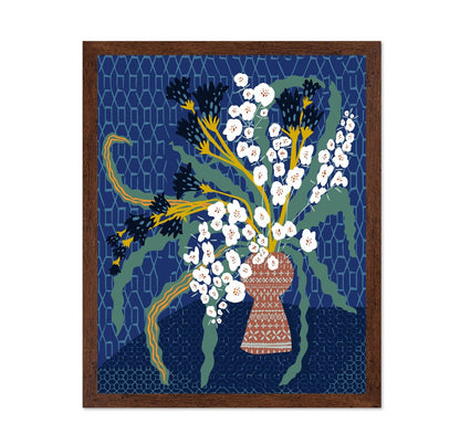 Bold Indigo Floral Vase