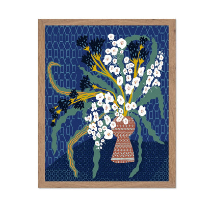 Bold Indigo Floral Vase