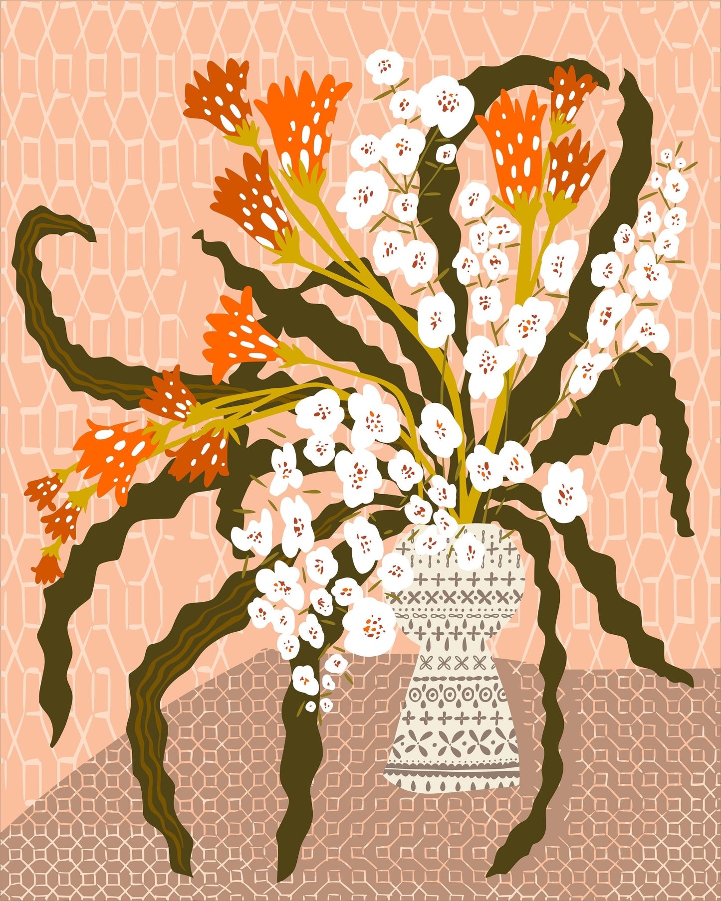 Decorative Floral Vase Still Life