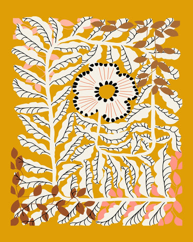 Golden Botanical Pattern
