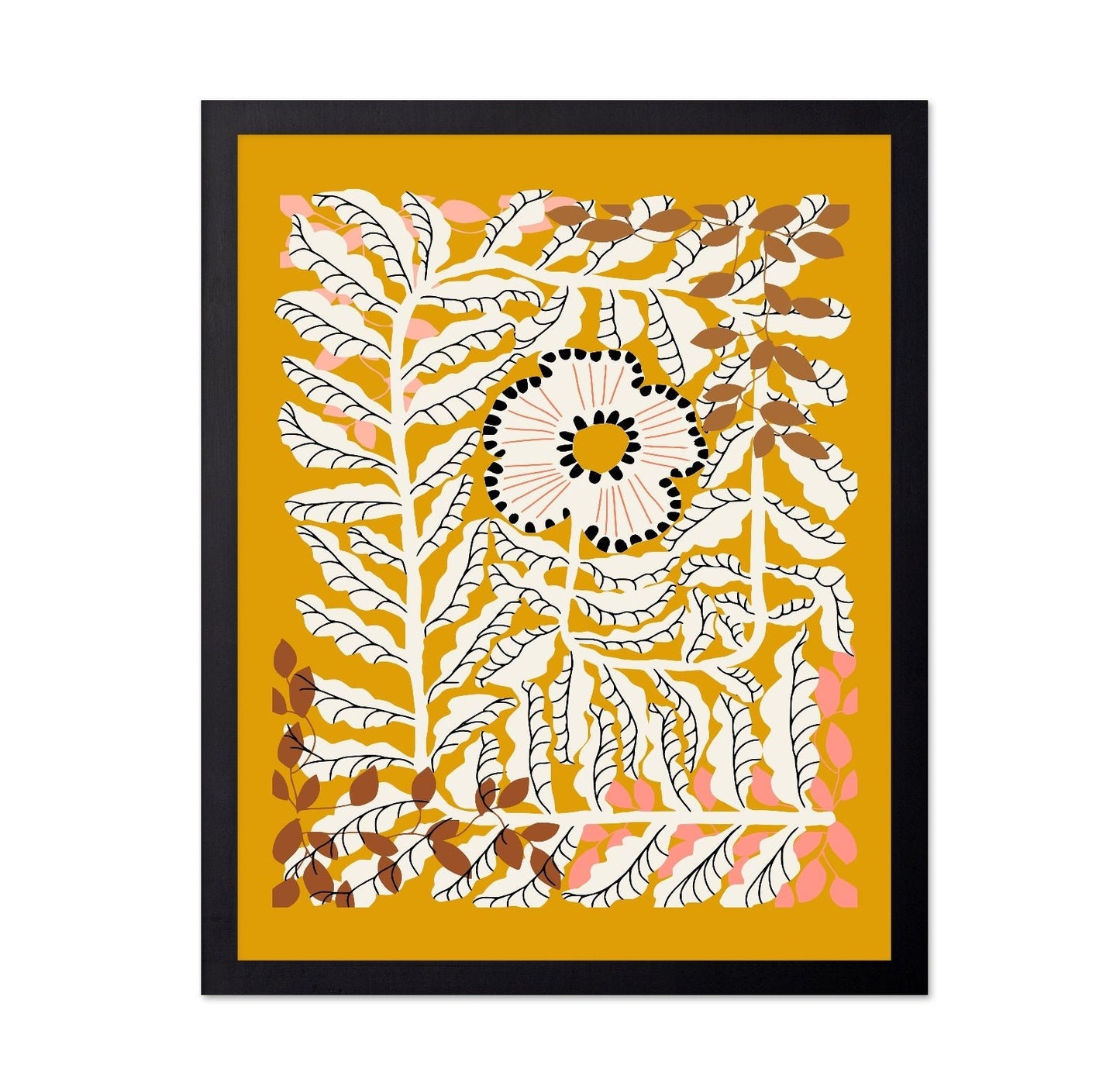 Golden Botanical Pattern