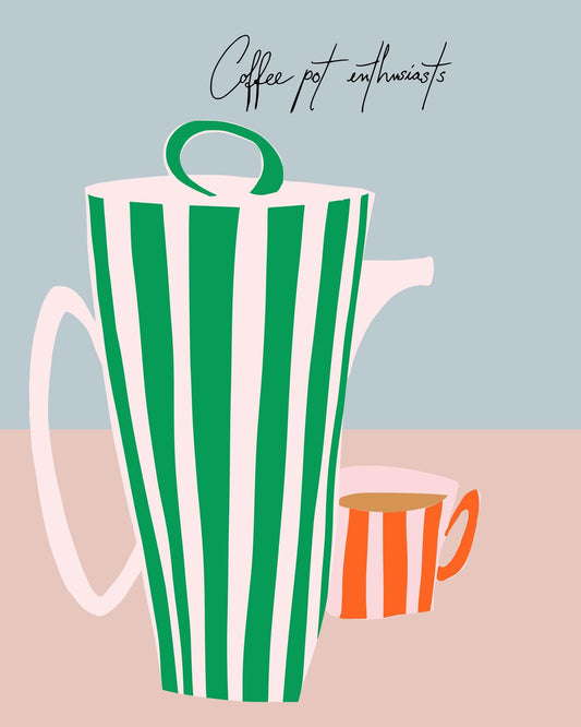 Striped Coffee Pot
