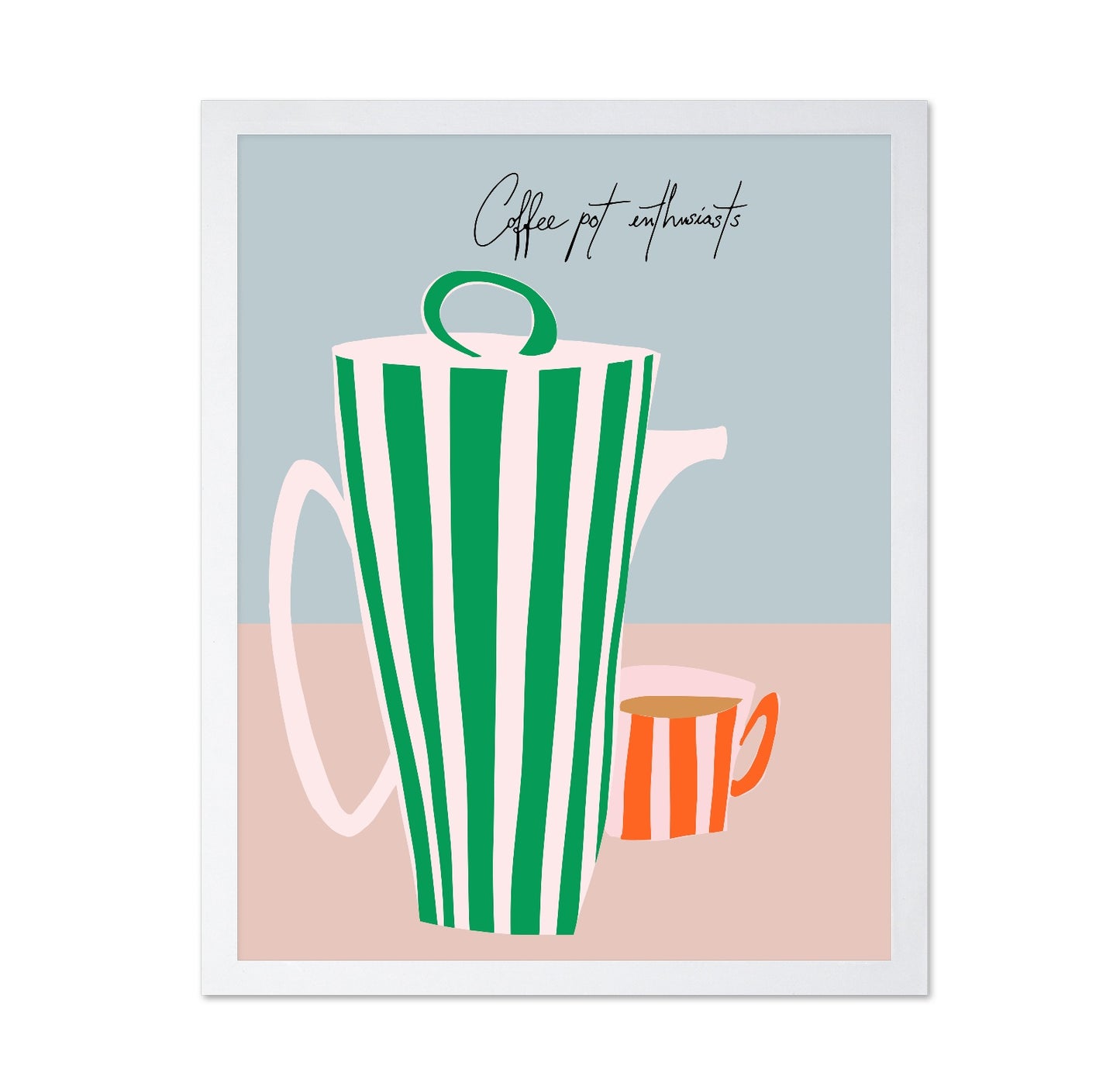 Striped Coffee Pot