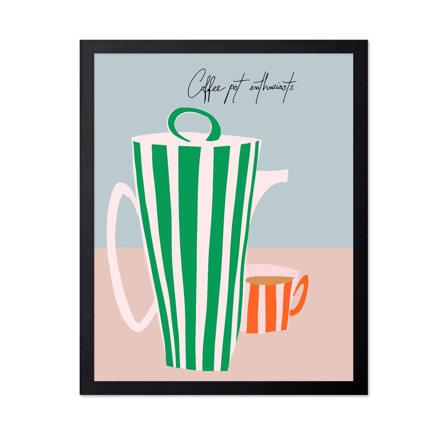 Striped Coffee Pot