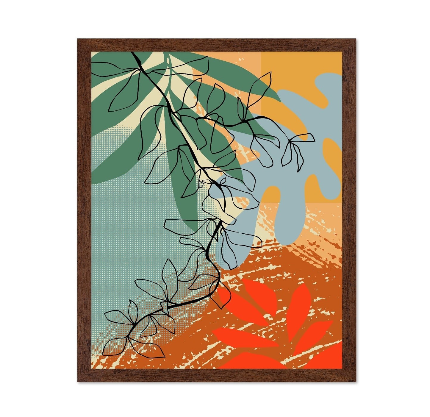 Abstract Leaf Line Art