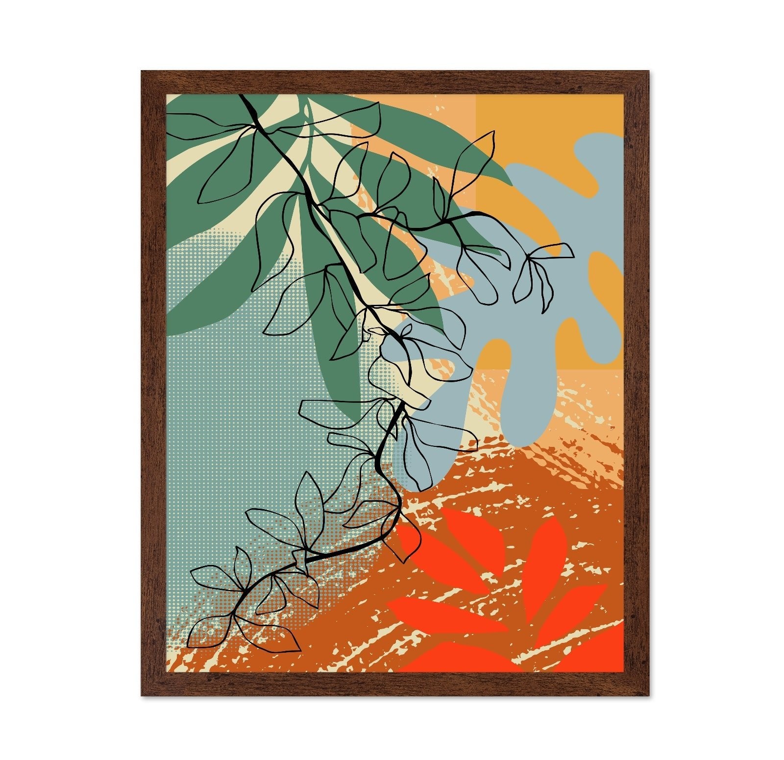 Abstract Leaf Line Art