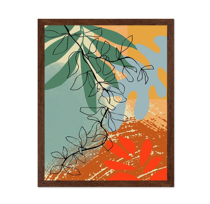 Abstract Leaf Line Art