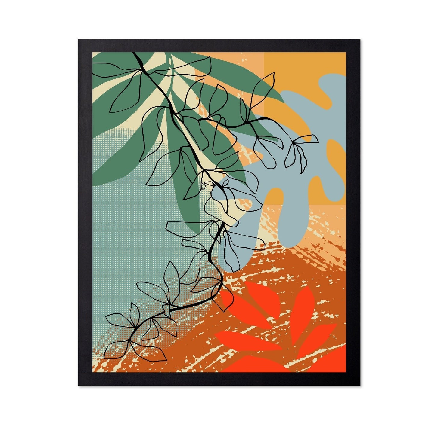 Abstract Leaf Line Art