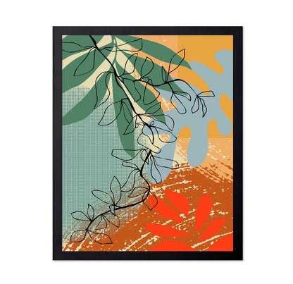 Abstract Leaf Line Art