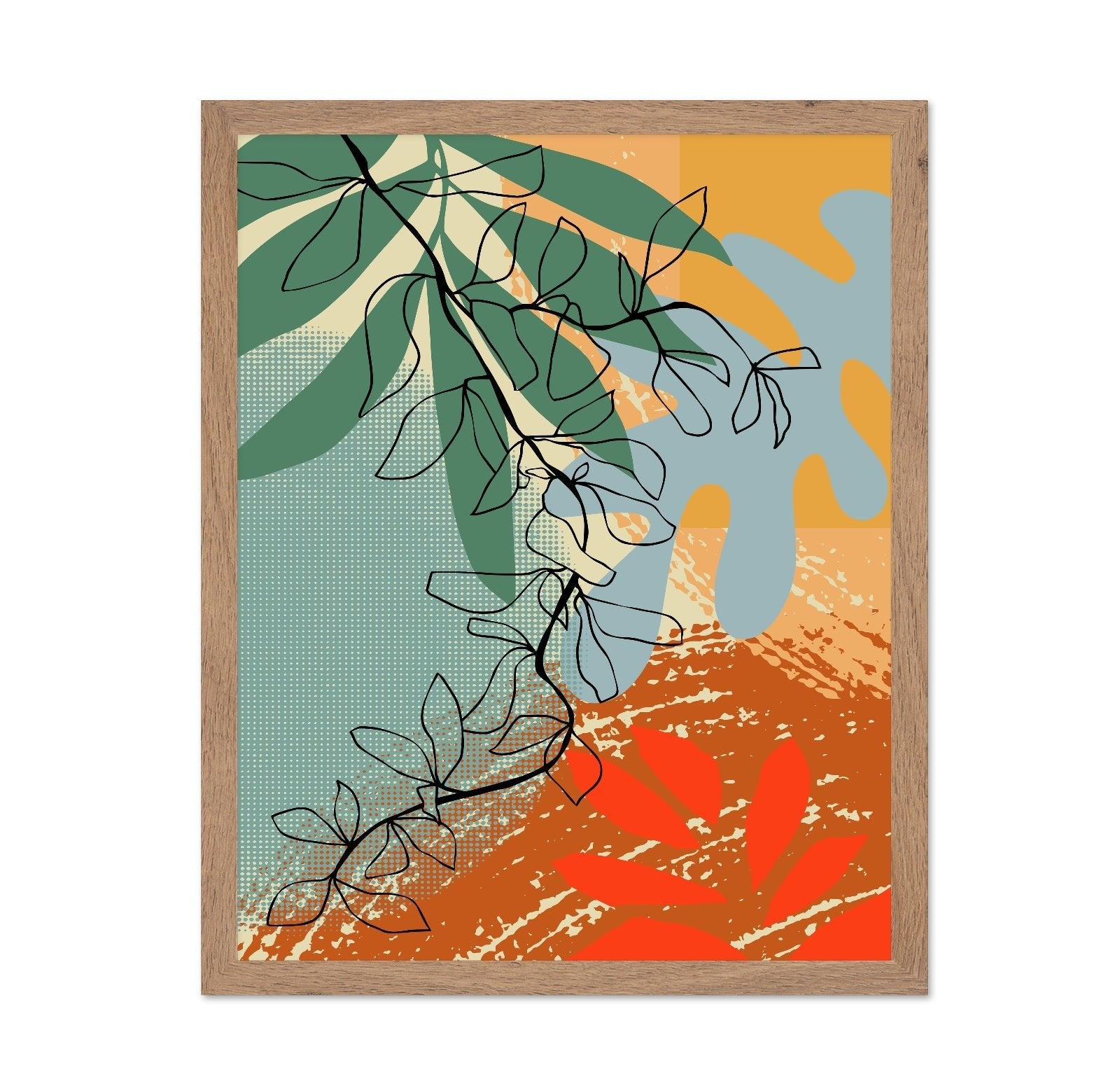 Abstract Leaf Line Art