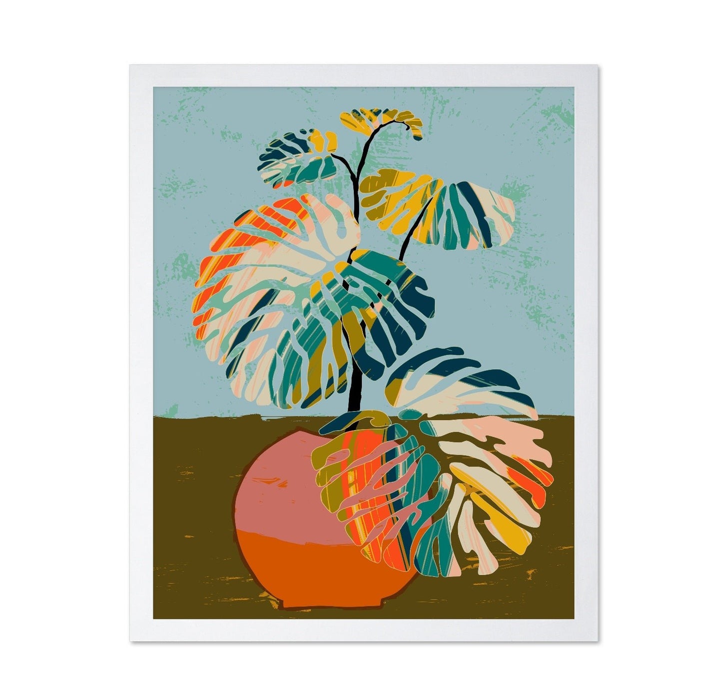 Colorful Monstera Pot
