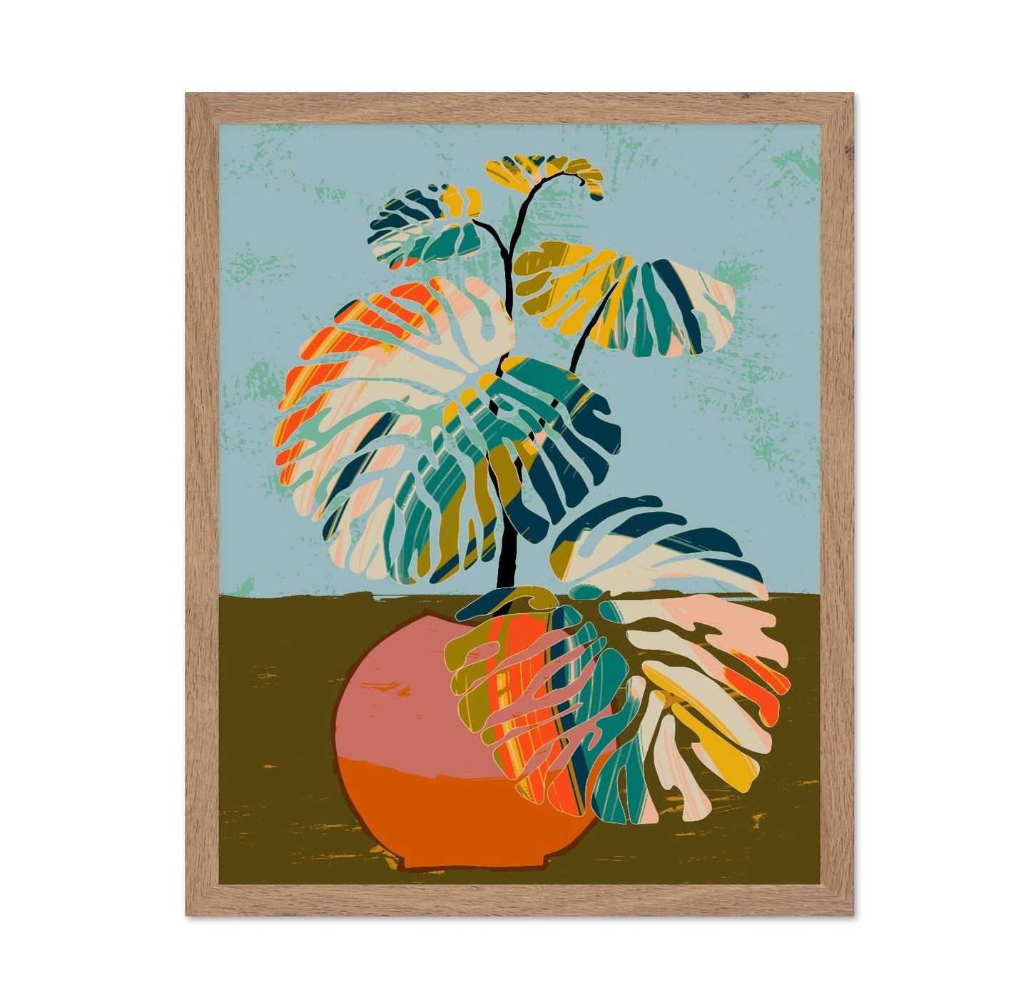 Colorful Monstera Pot