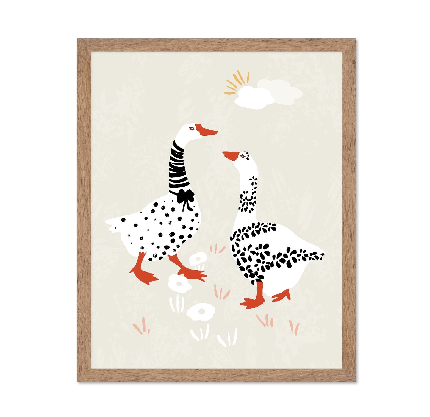 Playful Goose Pair
