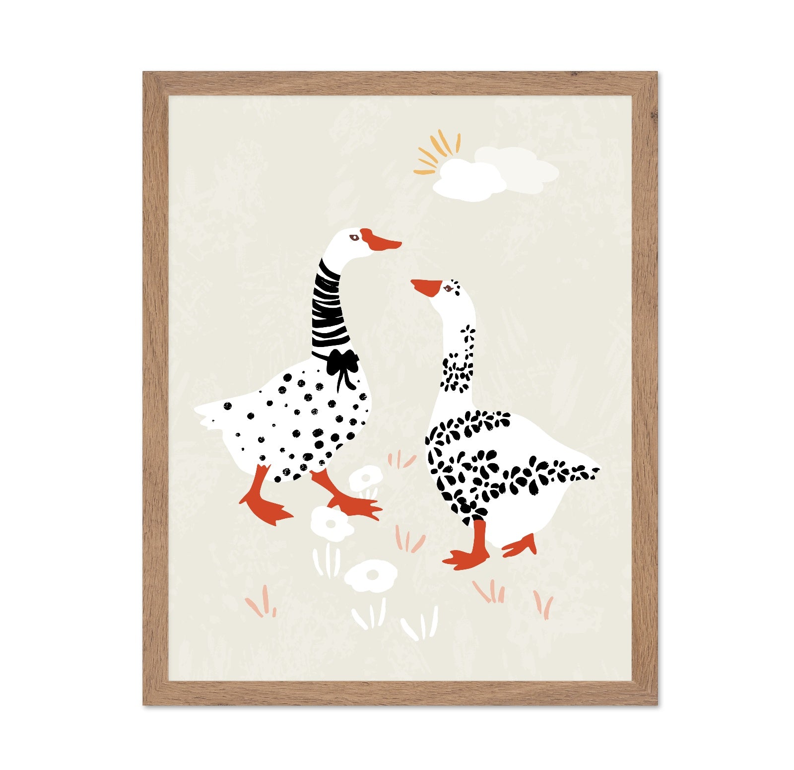Playful Goose Pair