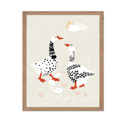 Playful Goose Pair