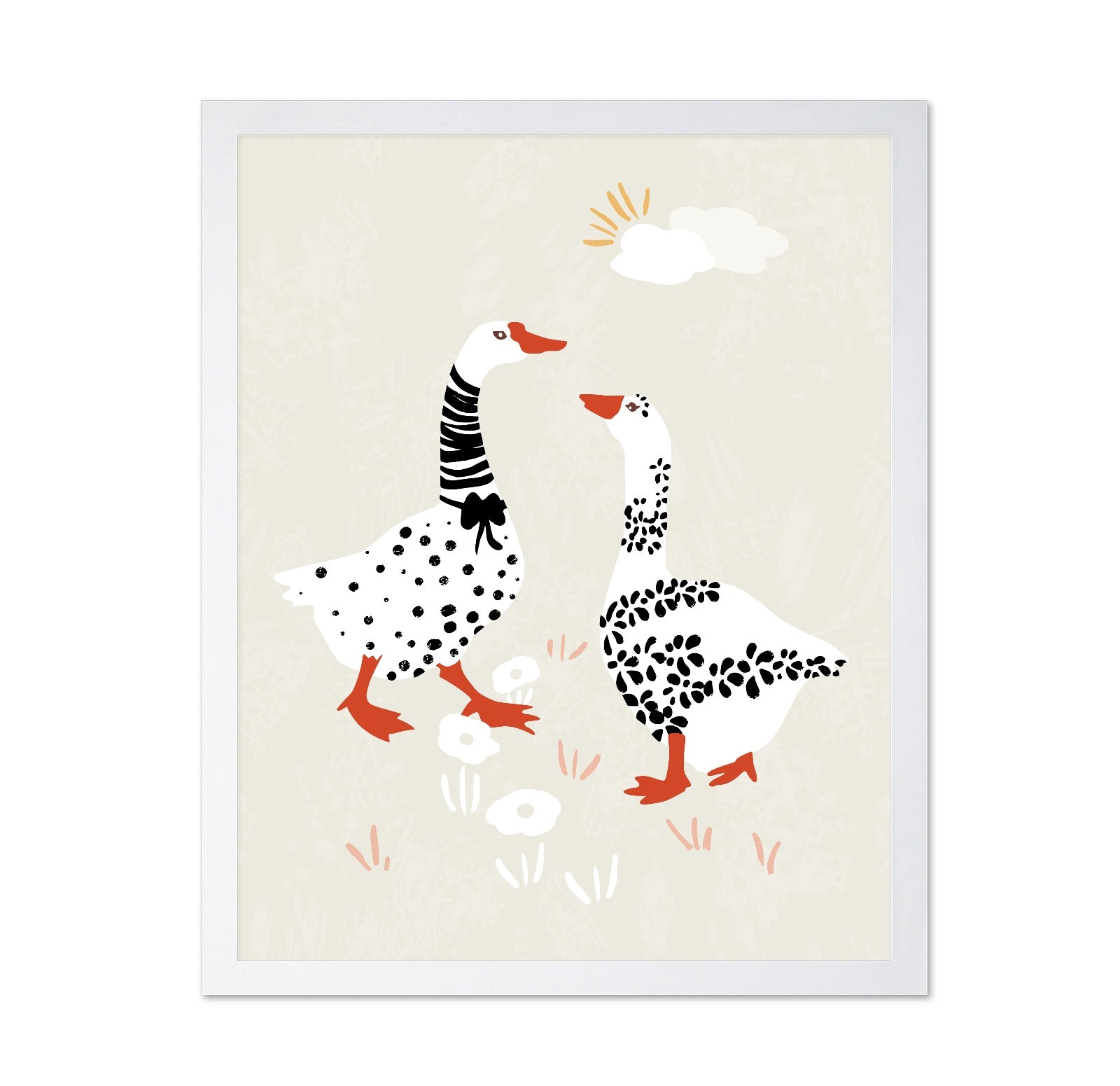Playful Goose Pair