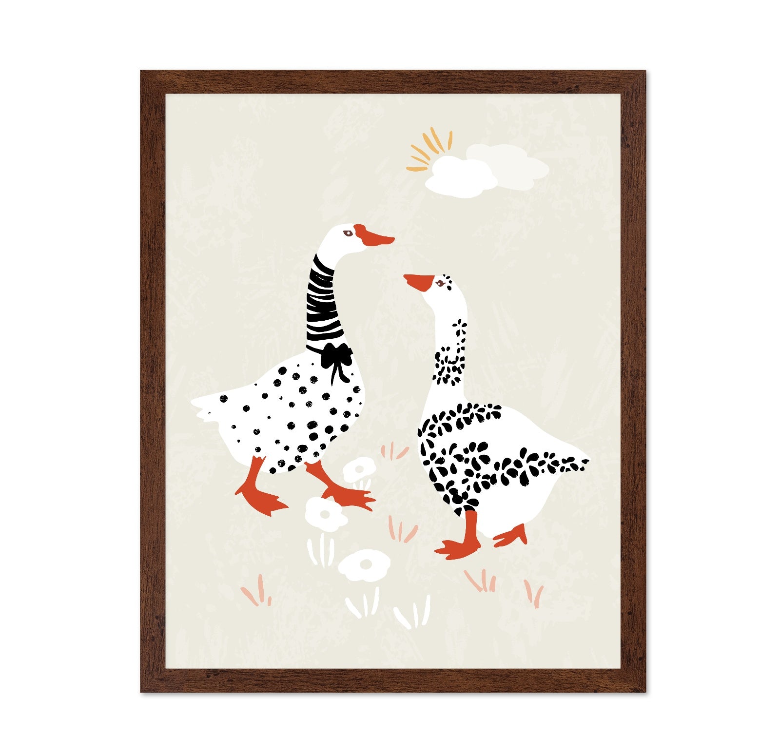Playful Goose Pair