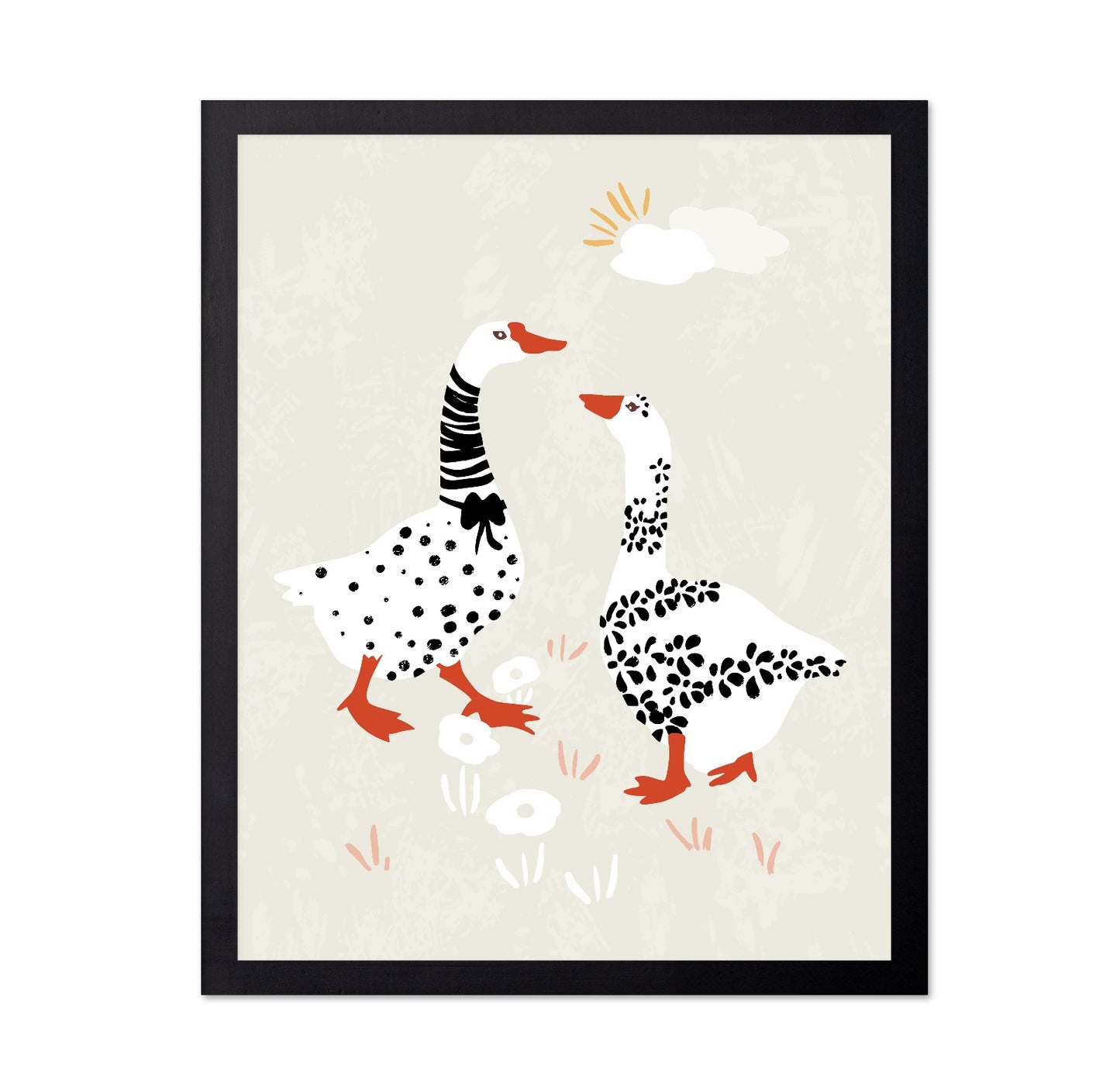 Playful Goose Pair