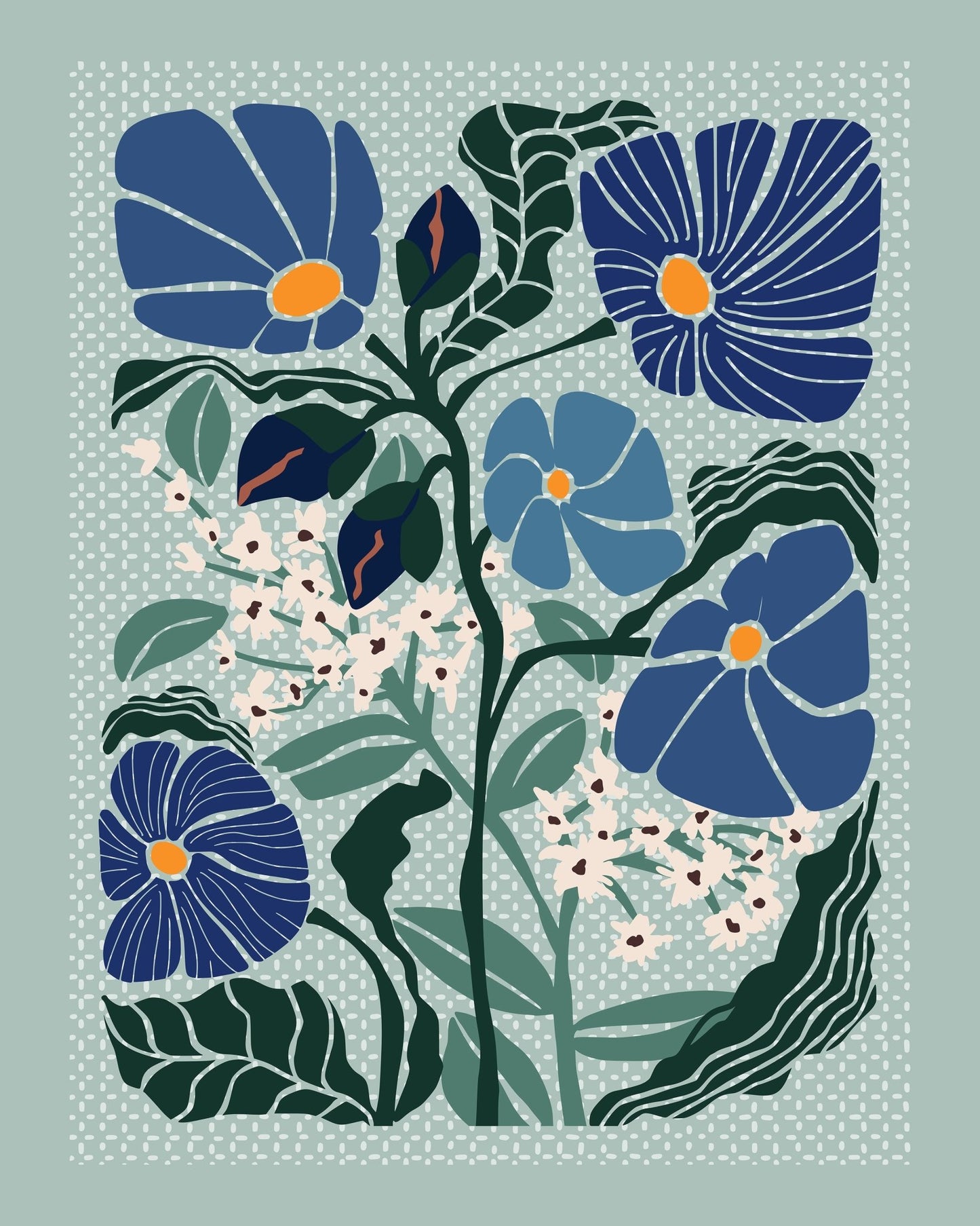 Blue Floral Botanical