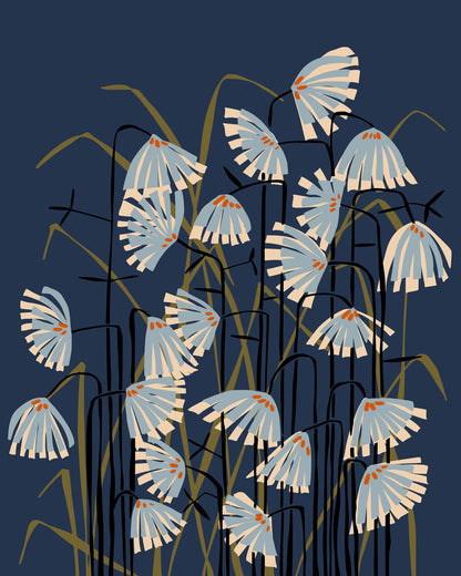 Blue Botanical Floral